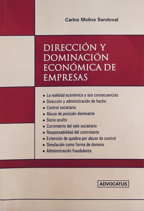 Dirección y dominación económica de empresas AUTOR: Molina Sandoval, Carlos A.