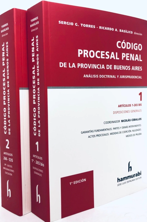 Código Procesal Penal de la provincia de Buenos Aires, 2 ts. Torres -