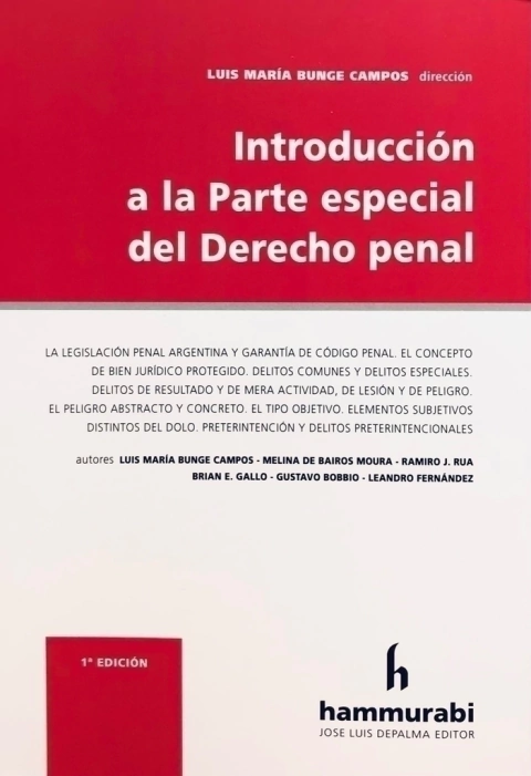 Introducción a la parte especial del Derecho penal - Bunge Campos -