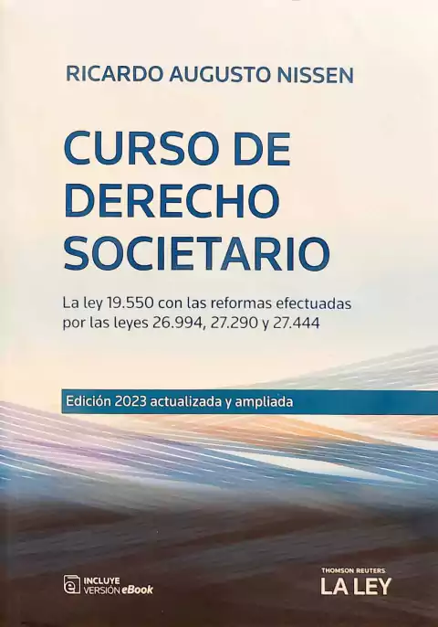 CURSO DE DERECHO SOCIETARIO Autor: RICARDO AUGUSTO NISSEN