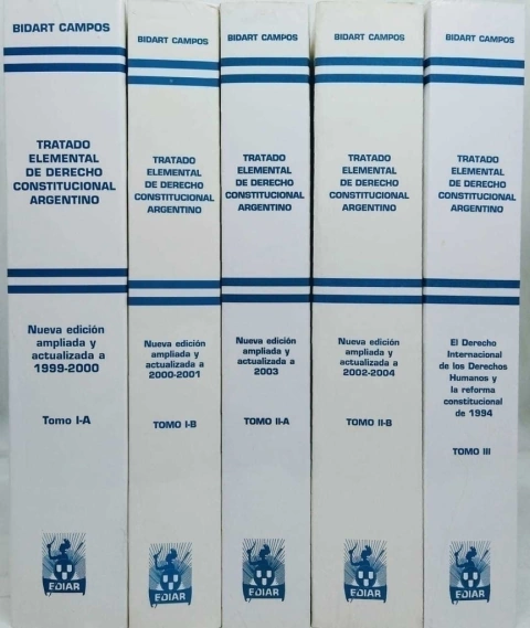 Tratado elemental de derecho constitucional - Rústico 5 volumenes AUTOR: Bidart Campos, Germán J.