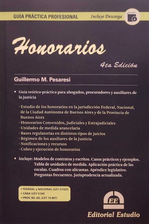 Guía Práctica Profesional Honorarios Guillermo PESARESI - comprar online