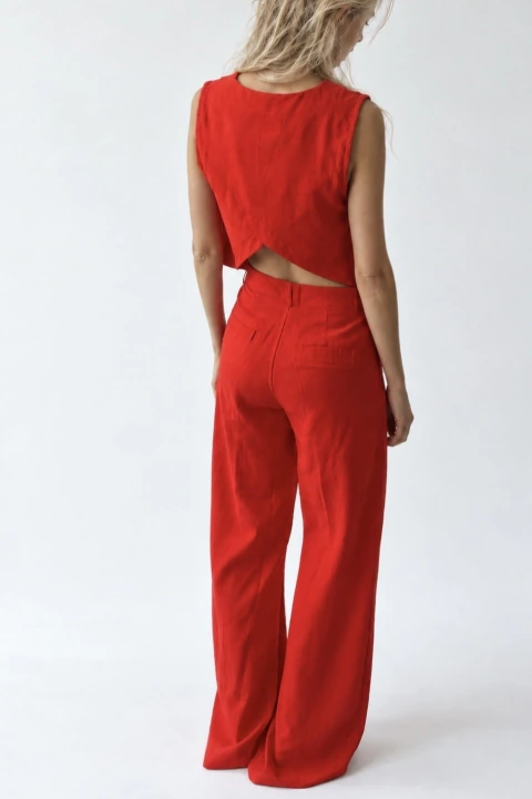 TOP ELISA LINO ROJO - comprar online