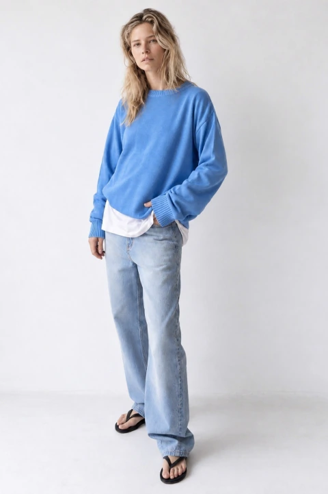 SWEATER JUAN ALGODÓN CELESTE - comprar online