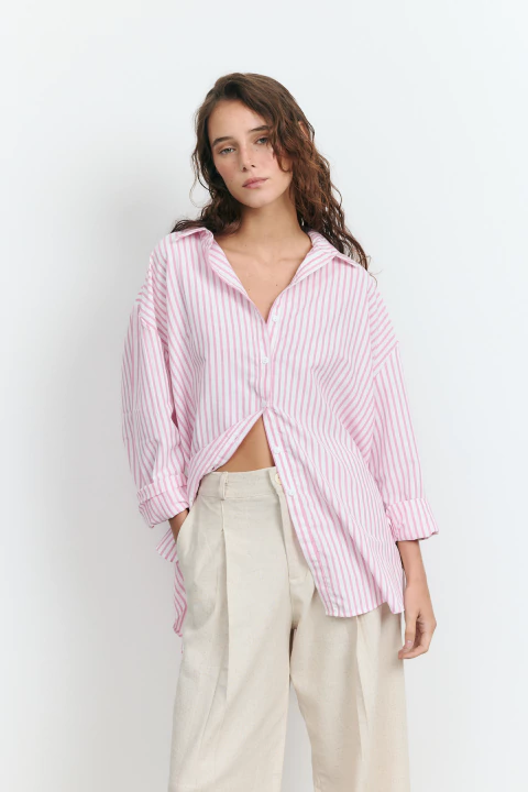 CAMISA MARIA RAYAS ROSA - comprar online