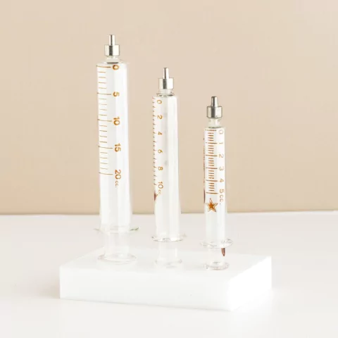 JERINGAS DE VIDRIO PICO METAL