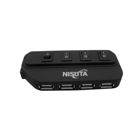 HUB USB 2.0 4 PUERTOS CON SWITCH POR PUERTO | NISUTA