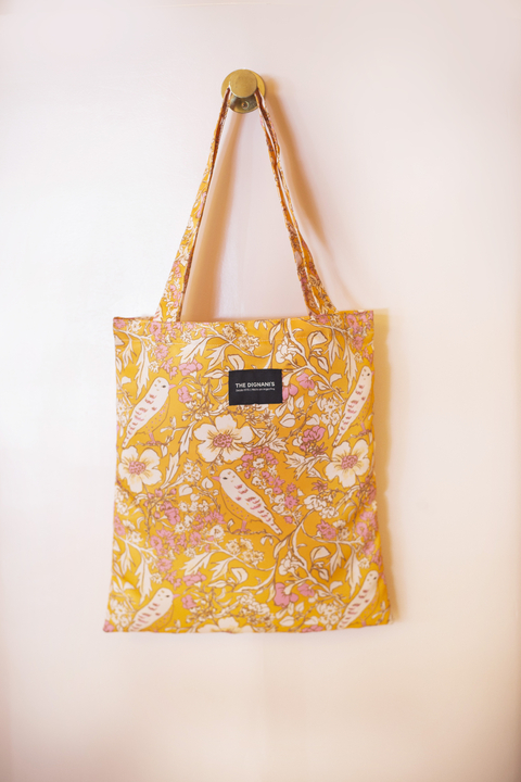 Totebag chica Pájaros Mostaza