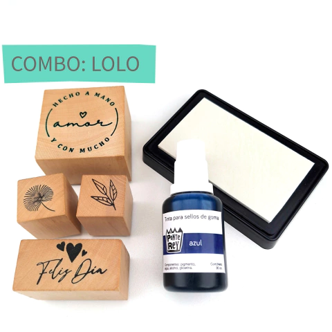 Combo Emprendedor: LOLO, 4 sellitos + Kit tinta Azul