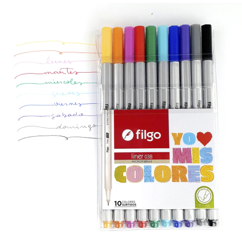 Microfibras Filgo Classic liner 038 / 0.4 MM - 10 colores