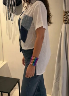 Blusa Oversize Blanca Patch en internet