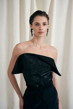 Top de cuero - Negro - tienda online