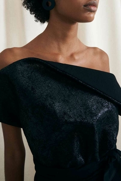 Top de cuero - Negro - tienda online