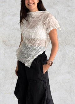 Blusa Arrugada - Blanca - Iskin Sisters