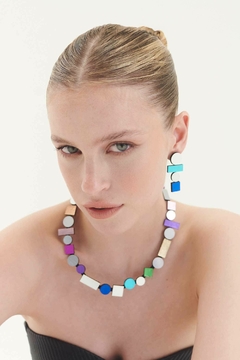 Collar Bauhaus Round - Plata + Rainbow en internet