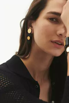 Aros Bauhaus Large - Negro / Oro en internet