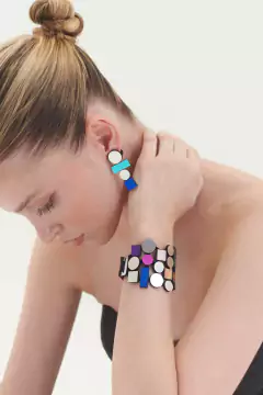 Brazalete Bauhaus Acrylic - Plata + Rainbow - comprar online