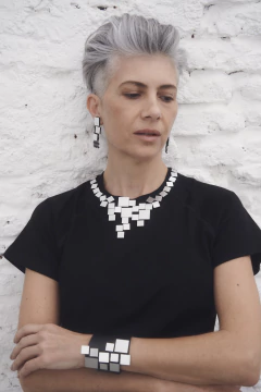 Collar Bauhaus Squares V - Plata en internet