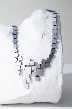 Collar Bauhaus Squares V - Plata - Iskin Sisters