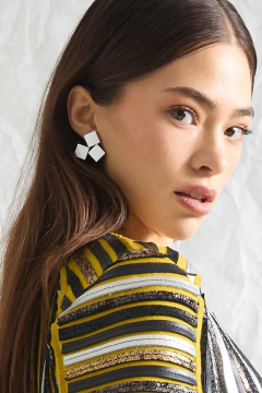 Aros Bauhaus 3 Squares - Plata - comprar online