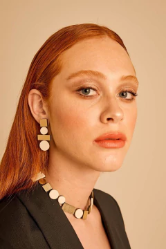 Aros Bauhaus Large Oro & Crudo - Iskin Sisters