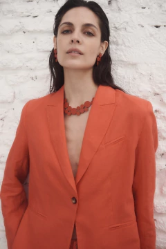 Collar Abstraction Small Cuero - Rojo - Iskin Sisters