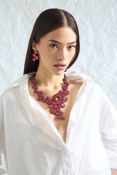 Collar Abstraction V Cuero - Burgundy en internet