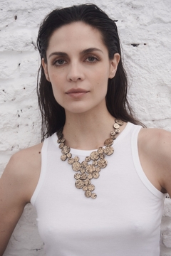Collar Abstraction V Cuero - Oro - comprar online