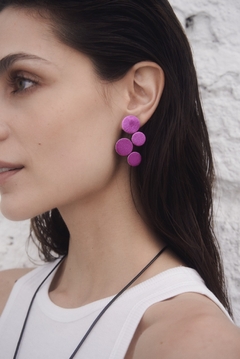 Aros Abstraction Cuero Small - Fucsia - comprar online