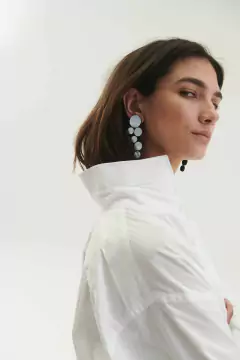 Aros Abstraction Metallic Large - Plata - comprar online