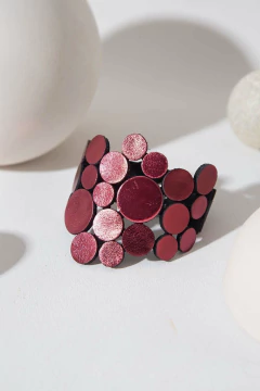 Brazalete Abstraction Asymmetric Cuero - Burgundy en internet