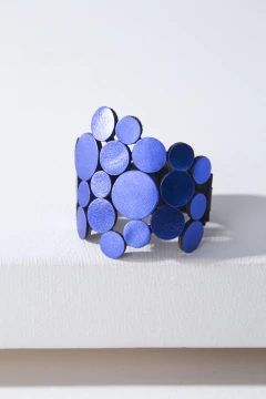 Brazalete Abstraction Asymmetric Cuero - Azul - tienda online
