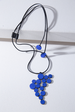 Collar Colgante Abstraction Cuero - Azul - Iskin Sisters