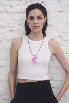 Collar Colgante Abstraction Cuero - Fucsia - Iskin Sisters