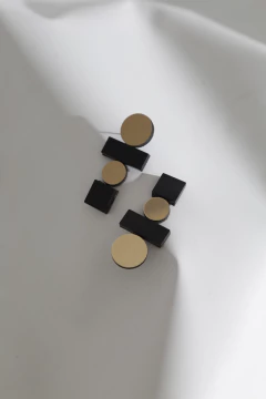 Aros Bauhaus Large - Negro / Oro