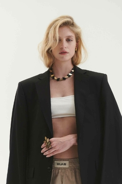 Imagen de Collar Kate Leaves Round - Oro & Negro