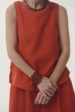 Collar Kate Leaves Round - Rojo - tienda online