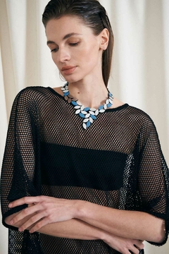 Collar Kate Leaves V - Plata/Celeste en internet
