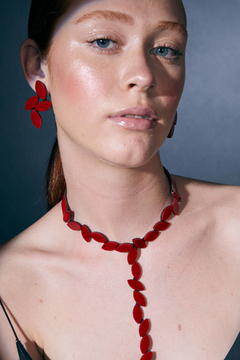 Aros Kate Leaves Medium - Rojo - Iskin Sisters