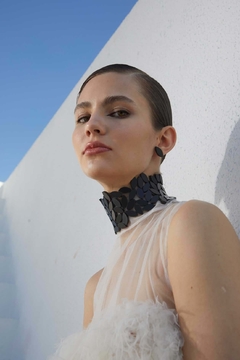 Collar Kate Leaves Choker Asymmetric - Total Black