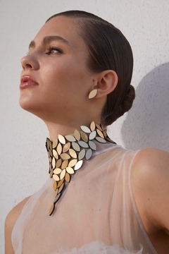 Imagen de Choker Kate Leaves en V Small - Oro