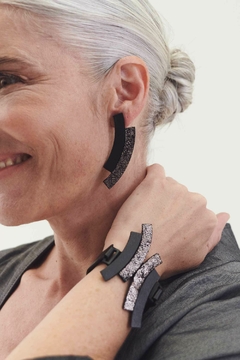 Aros Curves Duo - Negro / Peltre - comprar online