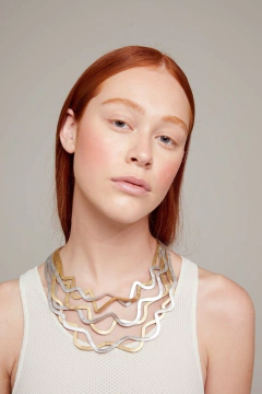 Imagen de Collar Curves Duo - Plata & Oro