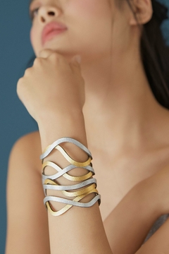 Brazalete Curves Duo - Plata & Oro - Iskin Sisters