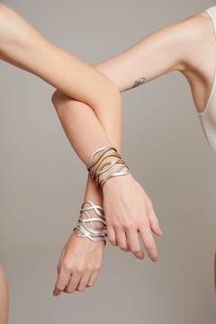 Brazalete Curves Duo - Plata & Oro