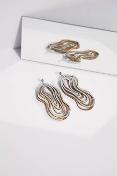 Aros Curves Duo - Plata & Oro - comprar online