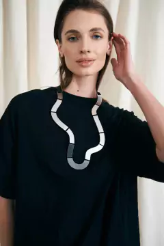 Collar Mies Wave Long - Plata en internet