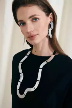 Collar Mies Wave Long - Plata - tienda online