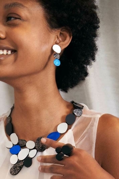 Aros Organic Reflection - Plata/Peltre/Azul - comprar online