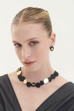Aros Organic Reflection 1 Stones - Oro/Negro - comprar online